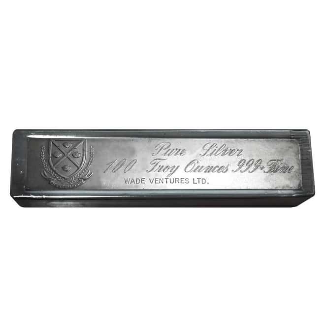 100 oz Wade Ventures Silver Bar .999 Fine