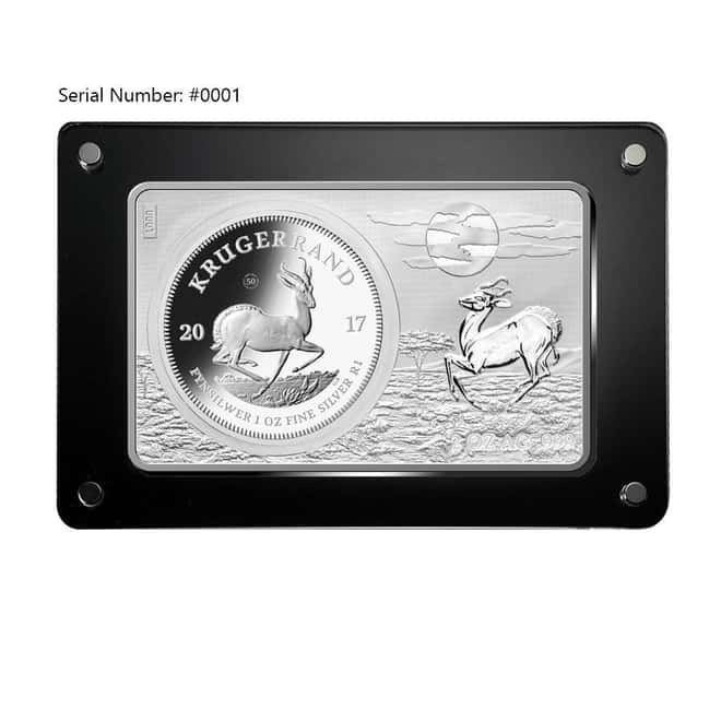 2017 South Africa 3 oz Silver 50th Anniv of the Krugerrand Coin & Bar Set (w/Box & COA) - Serial #1