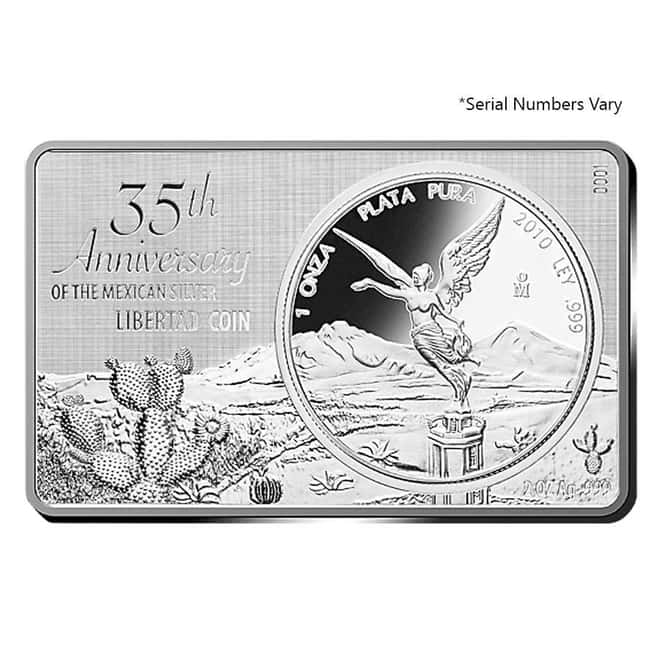 2017 Mexico 3 oz Silver 35th Anniv of the Libertad Coin & Bar Set (w/Box & COA)