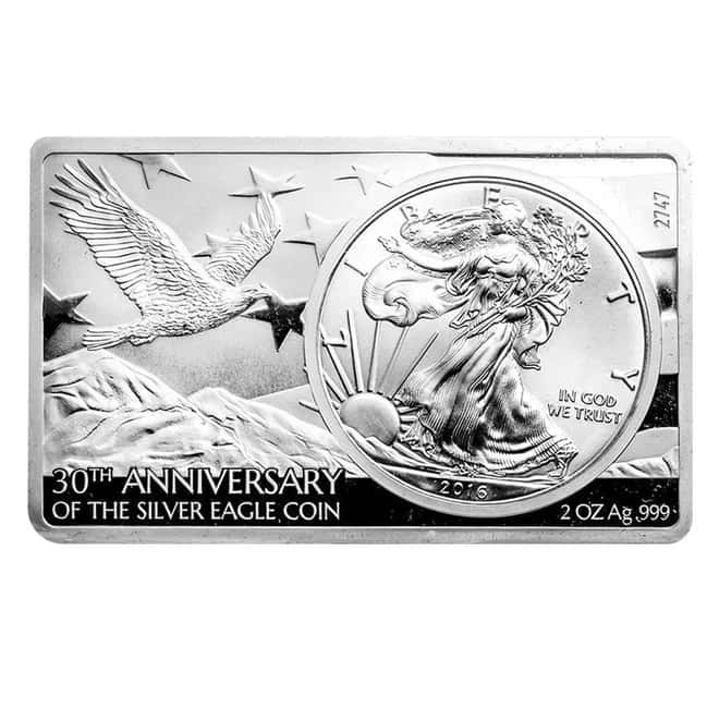 2016 U.S. 3 oz Silver 30th Anniv of Eagle Coin & Bar Set (w/Box & COA) 