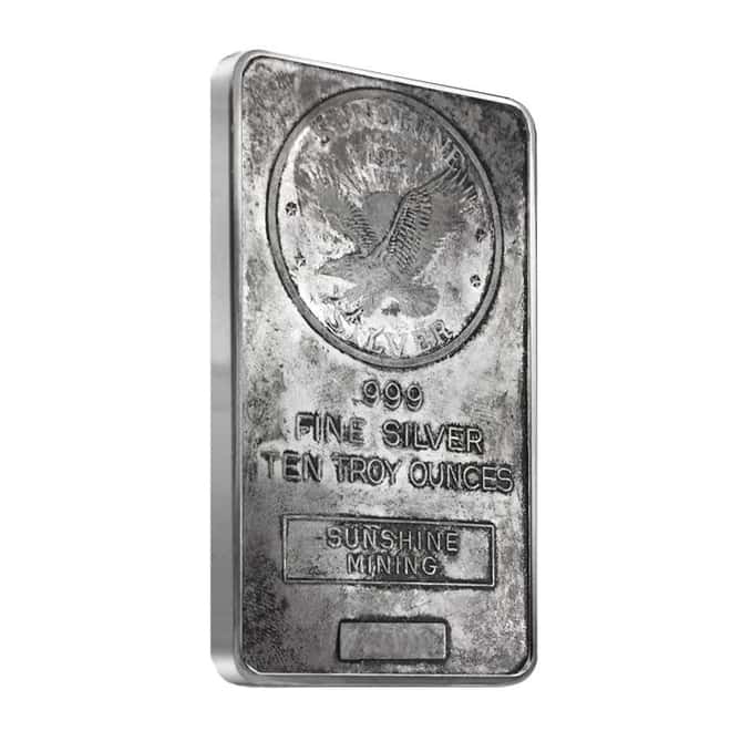 10 oz Sunshine Mint Silver Vintage Bar .999 Fine