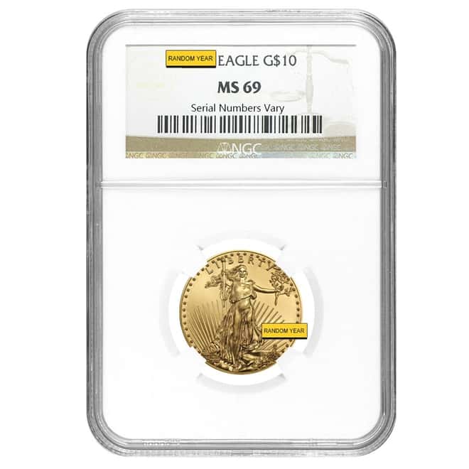 1/4 oz $10 Gold American Eagle NGC MS 69 (Random Year)