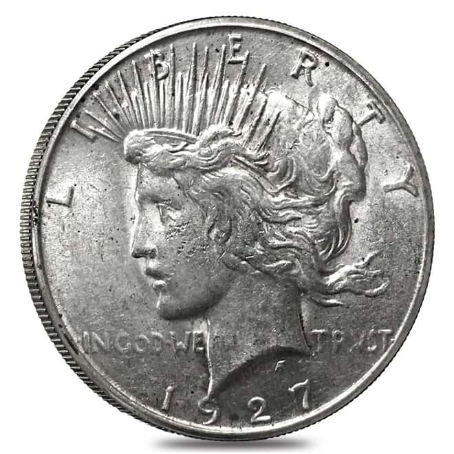 1927 S Silver Peace Dollar AU