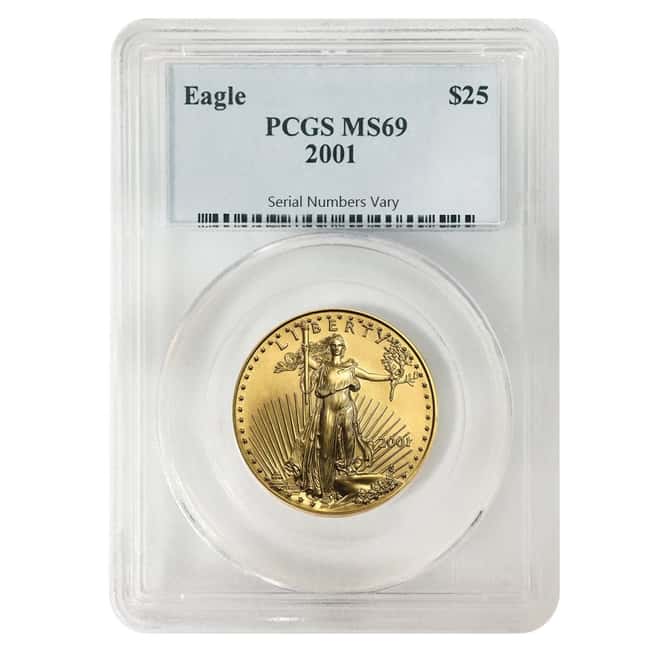 2001 1/2 oz $25 Gold American Eagle PCGS MS 69