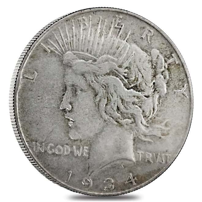 1934 Silver Peace Dollar VG-VF