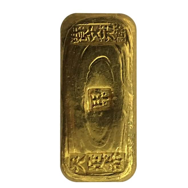 1.02 oz Chinese Vintage Gold Biscuit Bar .999 Fine