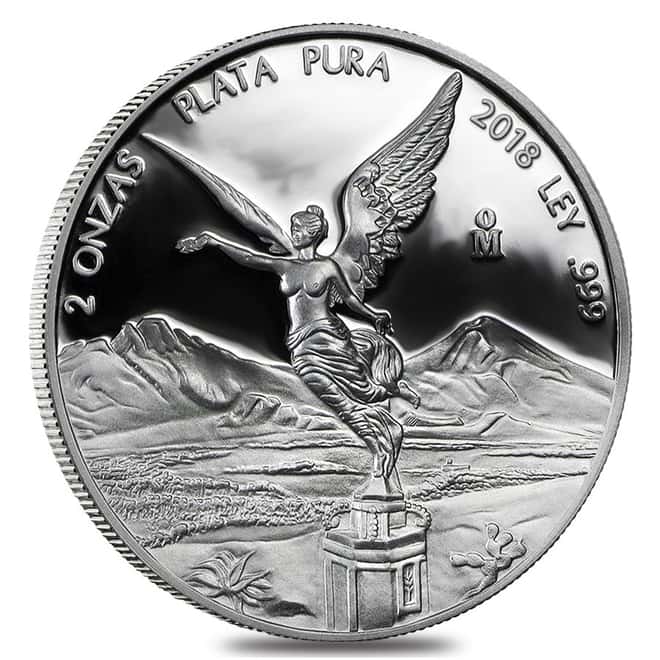 2018 2 oz Mexican Silver Libertad Coin .999 Fine Proof (In Cap)