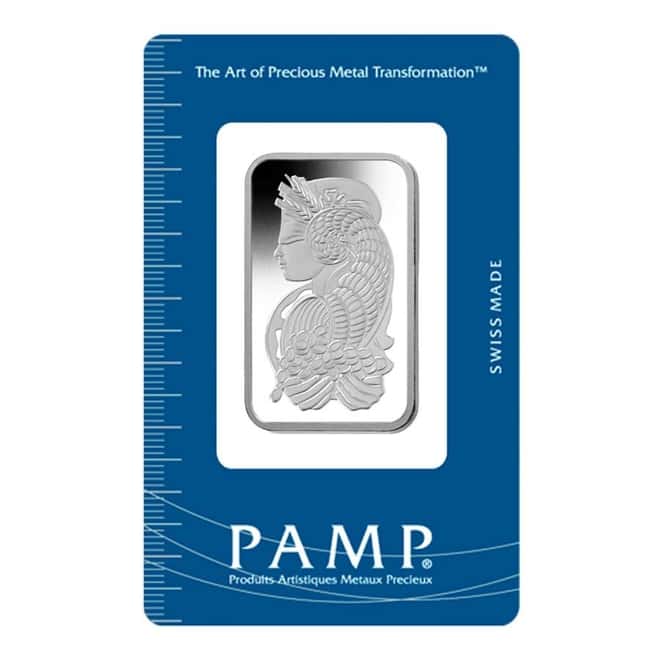 1 oz PAMP Suisse Lady Fortuna Platinum Bar .9995 Fine (In Assay)