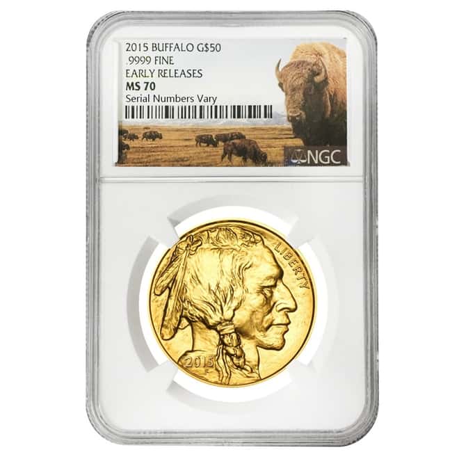 2015 1 oz $50 Gold American Buffalo NGC MS 70 Early Releases