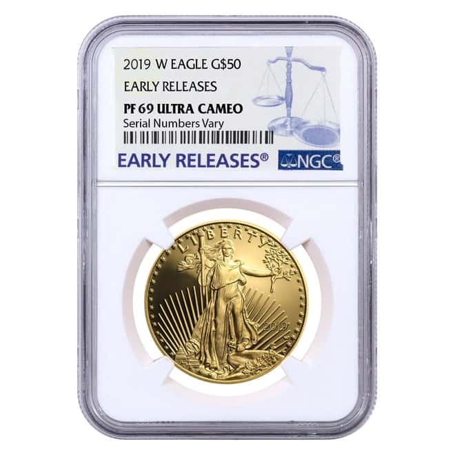 2019-W 1 oz $50 Proof Gold American Eagle NGC PF 69 UCAM Early Releases