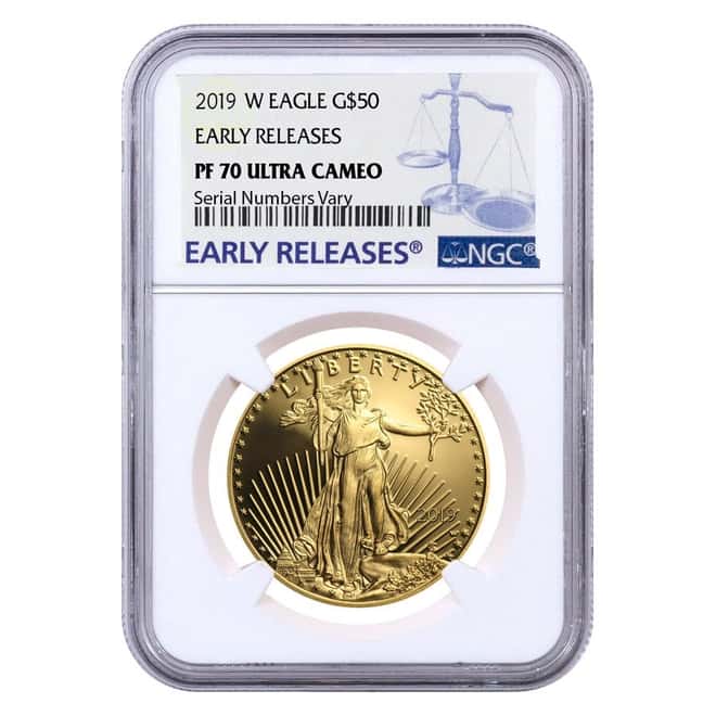 2019-W 1 oz $50 Proof Gold American Eagle NGC PF 70 UCAM Early Releases