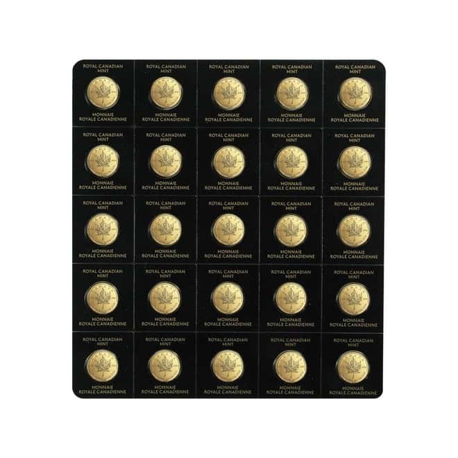 2019 25 x 1 gram Canadian Gold Maples $.5 Coin .9999 Fine - Maplegram25™ (In Assay)