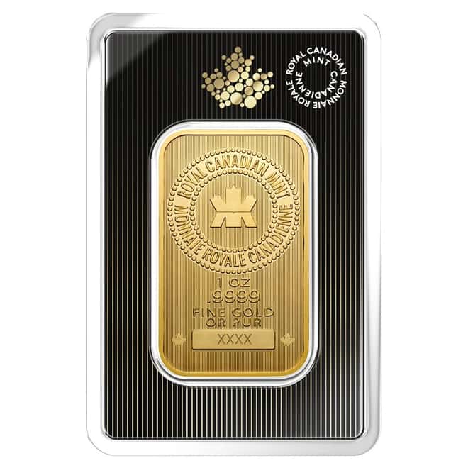 2019 1 oz Gold Wafer Bar Royal Canadian Mint RCM .9999 Fine (In Assay)