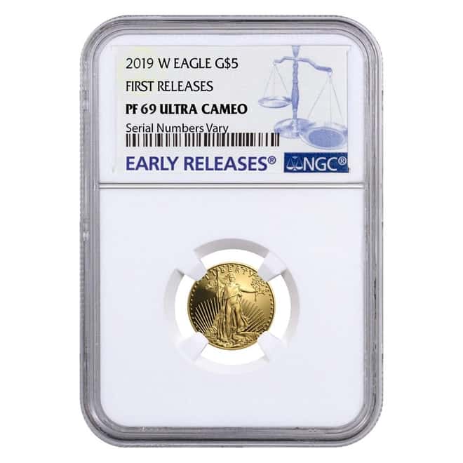 2019-W 1/10 oz $5 Proof Gold American Eagle NGC PF 69 UCAM Early Releases