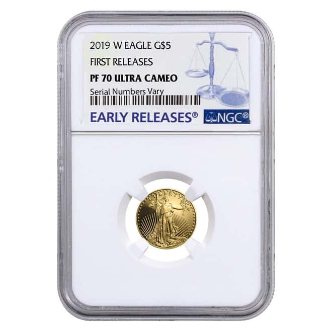 2019-W 1/10 oz $5 Proof Gold American Eagle NGC PF 70 UCAM Early Releases