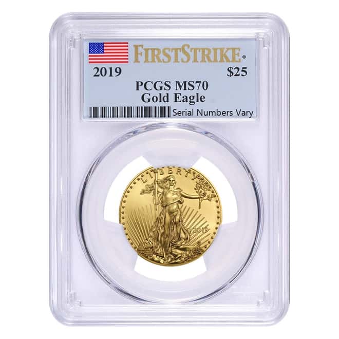 2019 1/2 oz Gold American Eagle PCGS MS 70 First Strike