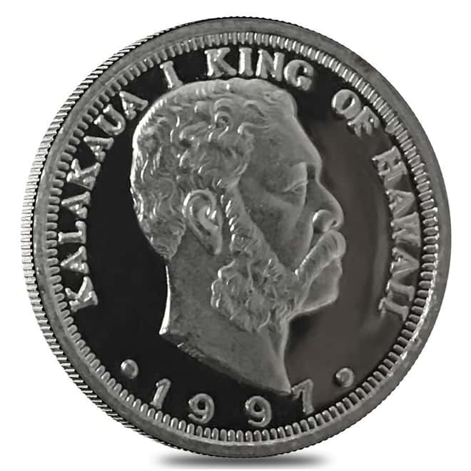 1997 1/20 oz Hawaiian King Kalakaua I Proof Platinum Puela
