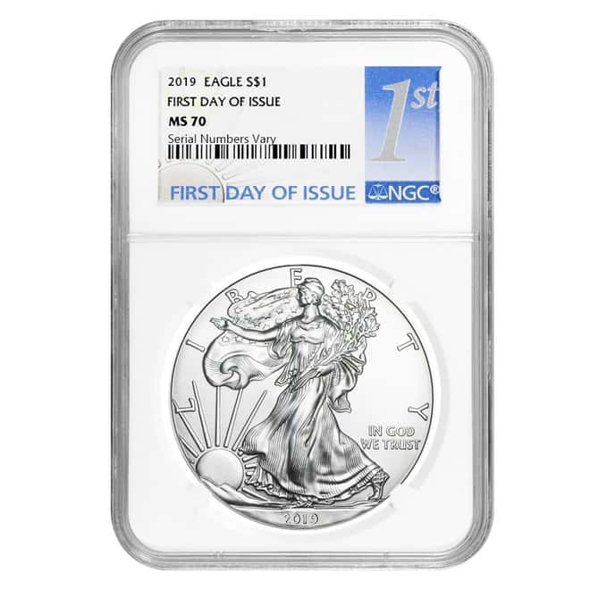 2019 1 oz Silver American Eagle $1 Coin NGC MS 70 First Day of Issue