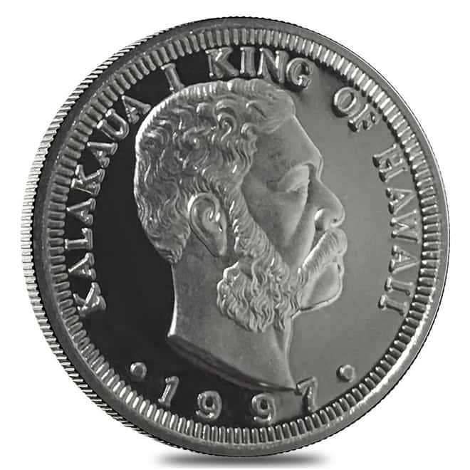 1997 1/4 oz Hawaiian King Kalakaua I Proof Platinum Puela