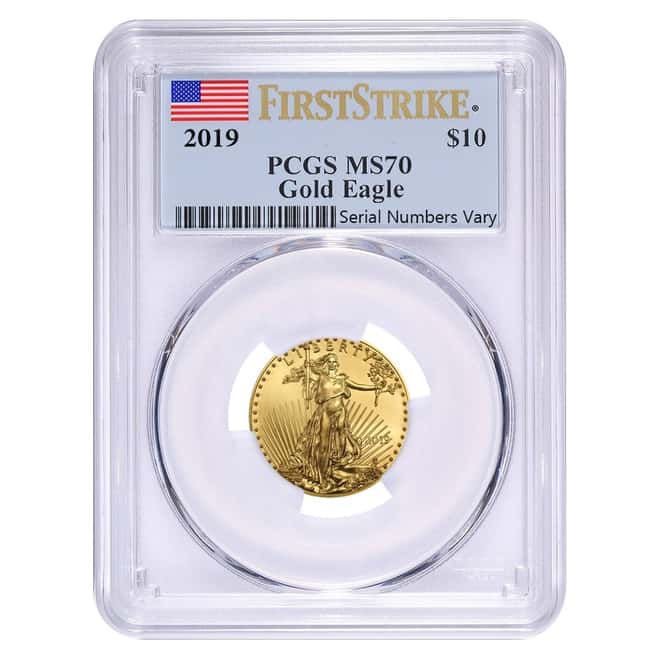 2019 1/4 oz Gold American Eagle PCGS MS 70 First Strike