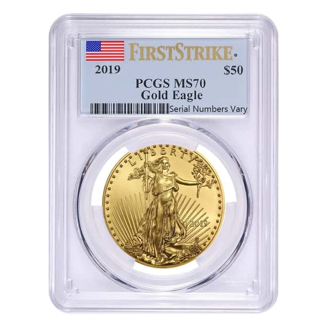 2019 1 oz Gold American Eagle PCGS MS 70 First Strike