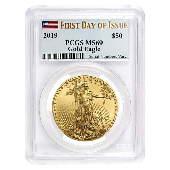 2019 1 oz Gold American Eagle PCGS MS 69 FDOI 