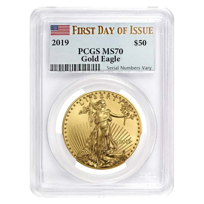 2019 1 oz Gold American Eagle PCGS MS 70 FDOI