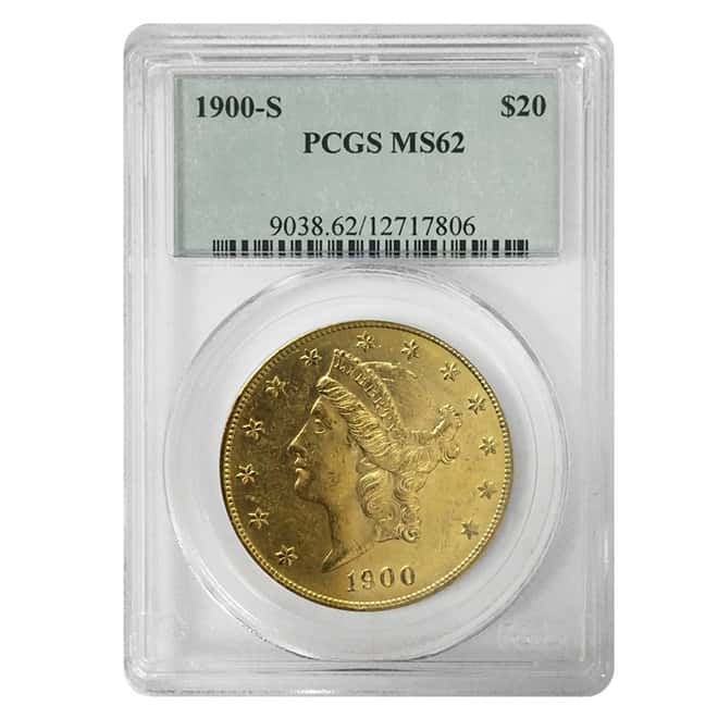 1900 S $20 Liberty Head Double Eagle Gold Coin PCGS MS 62