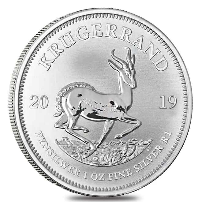 Roll of 25 - 2019 South Africa 1 oz Silver Krugerrand BU (Tube, Lot of 25)