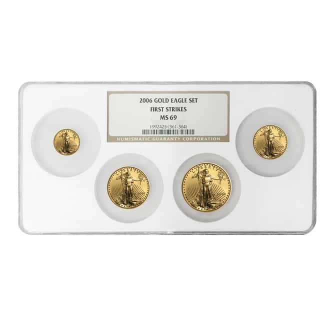 2006 1.85 oz Gold American Eagle 4-coin Set NGC MS 69 First Strikes Multi Holder