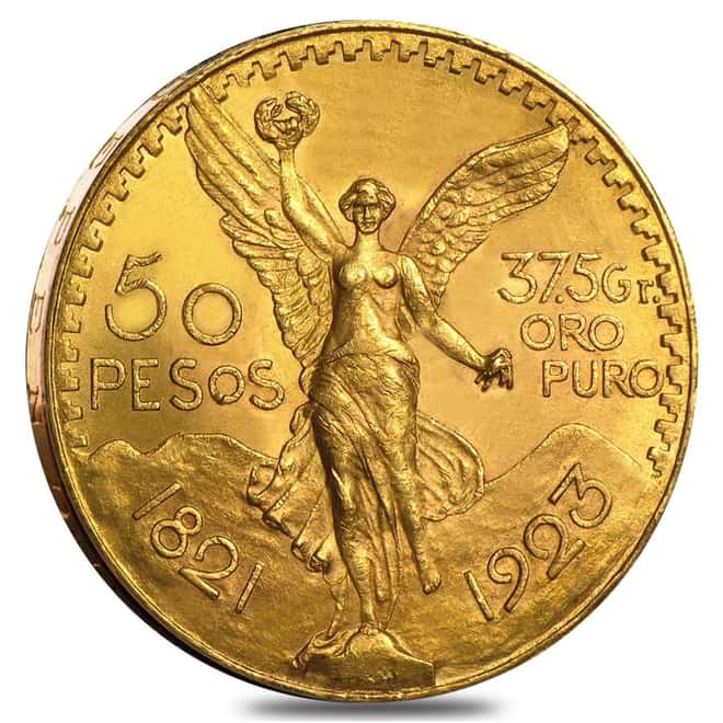 1923 Mexico 50 Pesos Gold Coin AU/BU