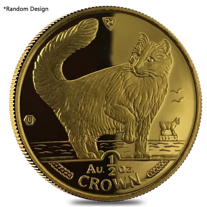 1/2 oz Isle of Man Gold Cat .9999 Fine Scruffy (Random Year)