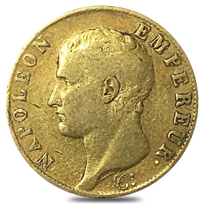 1806 A France 40 Francs Napoleon I Gold Coin AGW .3734 oz (Circulated)