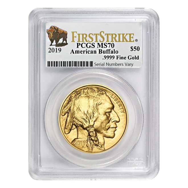 2019 1 oz Gold American Buffalo PCGS MS 70 First Strike (Buffalo Label)