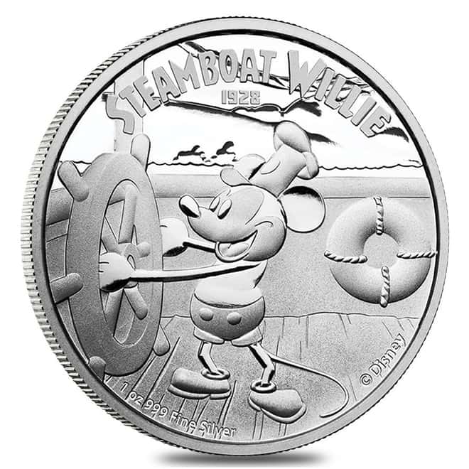 2014 1 oz Niue Proof Silver $2 Disney Steamboat Willie (w/Box & COA) 