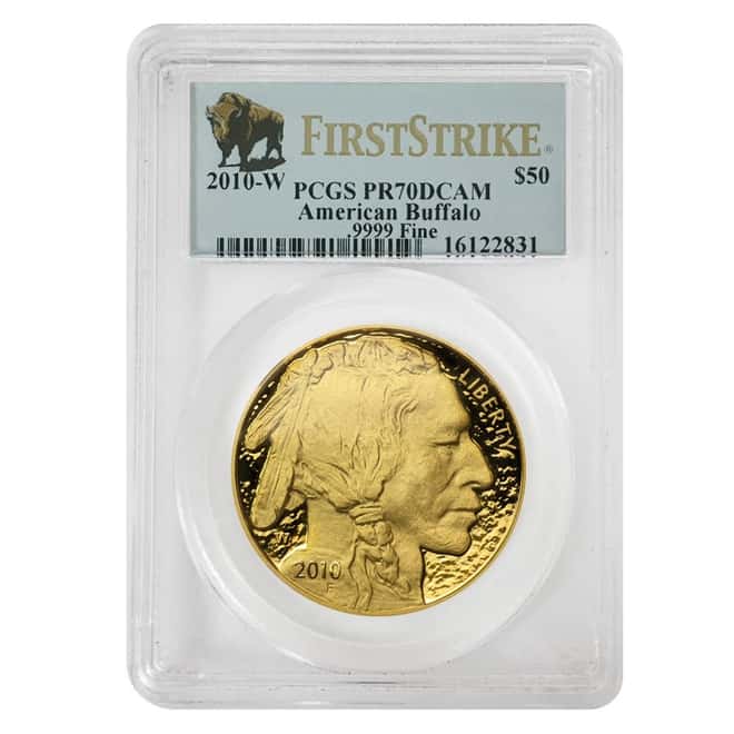 2010 W 1 oz $50 Proof Gold American Buffalo PCGS PF 70 DCAM First Strike