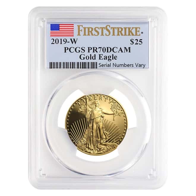 2019-W 1/2 oz $25 Proof Gold American Eagle PCGS PF 70 DCAM First Strike 