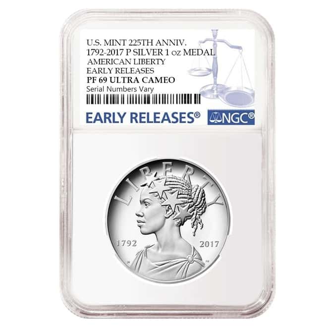 2017 P 1 oz American Liberty Proof Silver Medal NGC PF 69 Early Releases