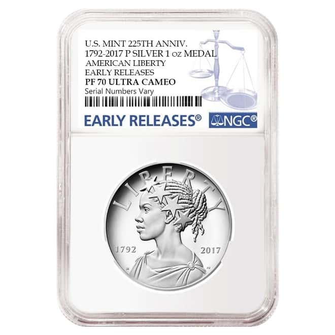 2017 P 1 oz American Liberty High Relief Proof Silver Medal NGC PF 70 Early Releases