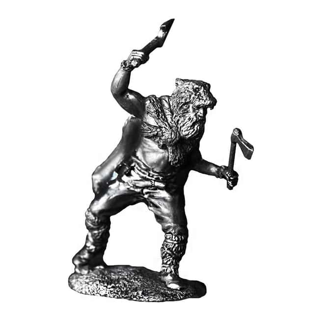 3 oz Silver Norse Berserk Viking Warrior .925 Silver Sterling - Art of War Series (Antiqued)