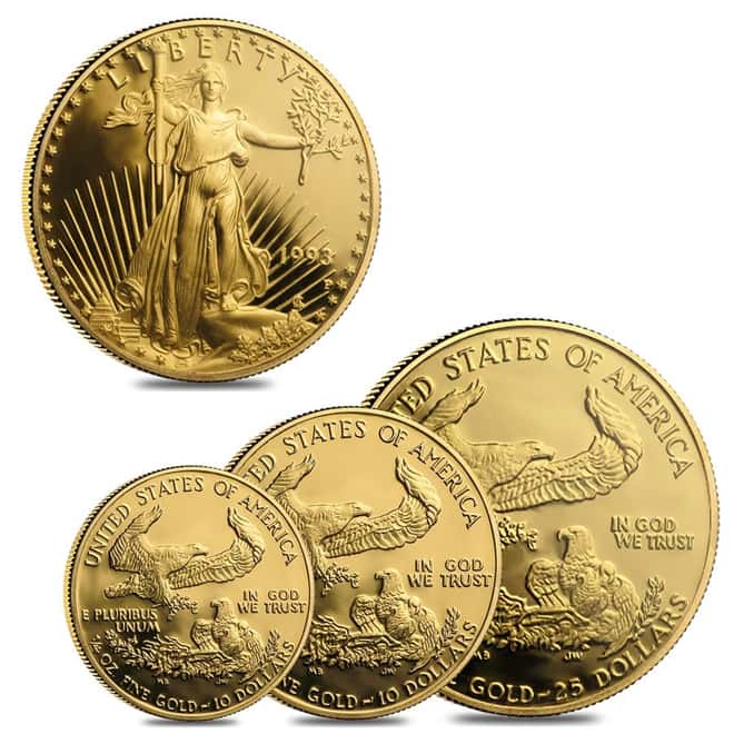 1993 Gold & Silver Philadelphia Proof 5-Coin Set (w/Box & COA)