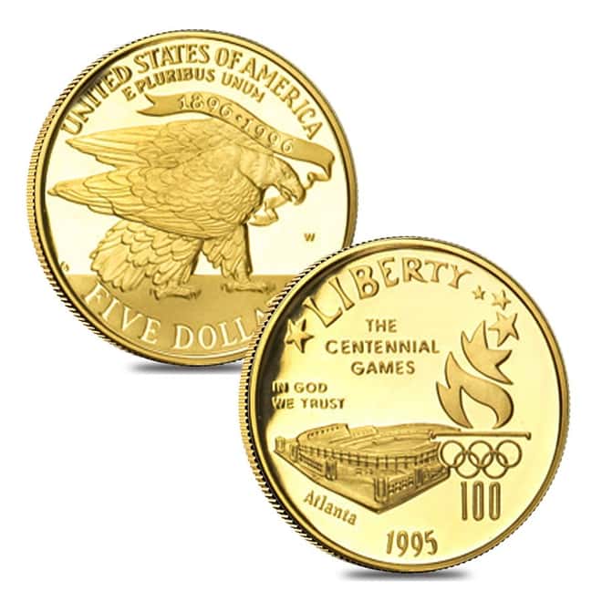 1995 US Mint Atlanta Olympic Games Commemorative 4-Coin Proof Set (w/Box & COA) 