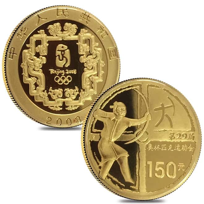 2008 Beijing XXIX Olympics Commemorative Proof Gold & Silver 6-coin Set (Series I) W/ Box