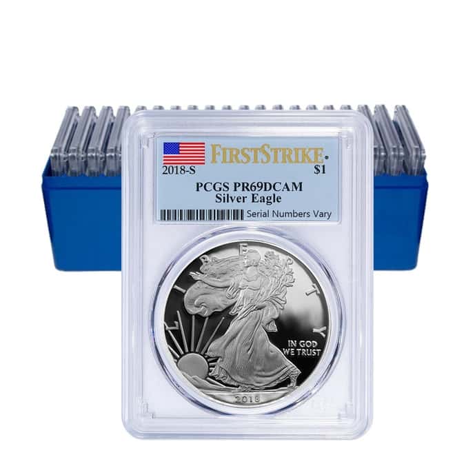 2018-S 1 oz Proof Silver American Eagle PCGS PF 69 DCAM First Strike