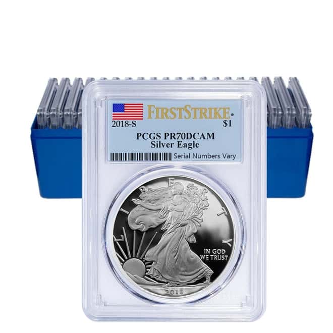 2018-S 1 oz Proof Silver American Eagle PCGS PF 70 DCAM First Strike