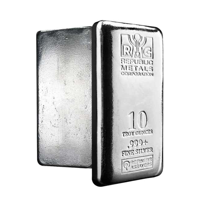 10 oz Republic Metals (RMC) Silver Bar .999 Fine (Cast,Sealed)