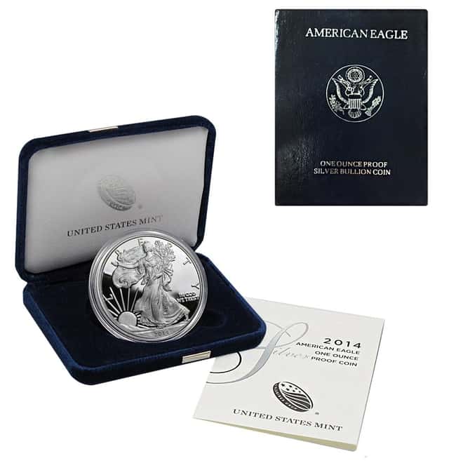 2014-W 1 oz Proof Silver American Eagle (w/Box & COA)