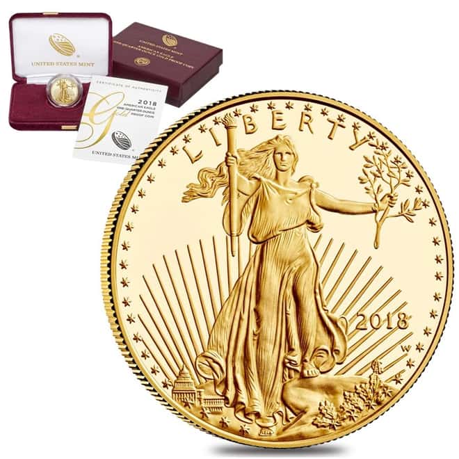 2018-W 1/4 oz $10 Proof Gold American Eagle (w/Box & COA)