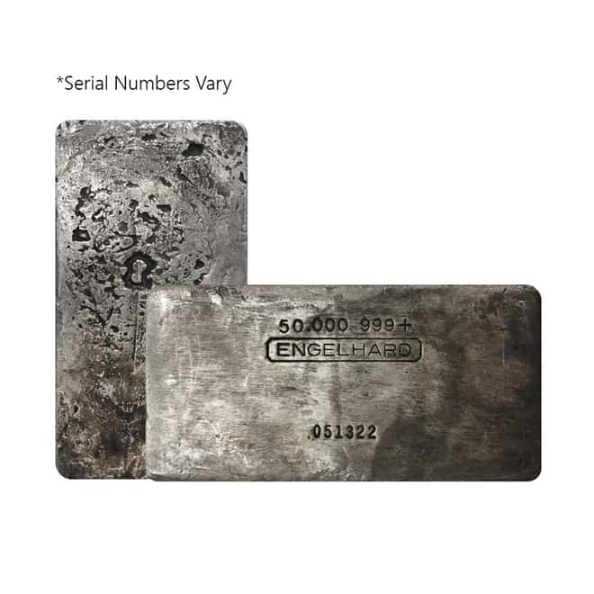 50 oz Engelhard Cast Silver Vintage Bar .999+ Fine (1st Series)