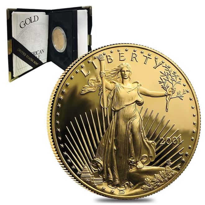 2001-W 1 oz $50 Proof Gold American Eagle (w/Box & COA) 